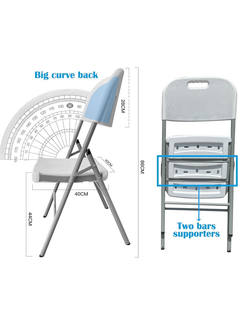 مجموعة 4 كراسي بلاستيك قابلة للطي من جاردن جوي للحديقة والفناء والمناسبات الداخلية والخارجية مريحة ومتانة عالية سهلة التخزين - Image 4